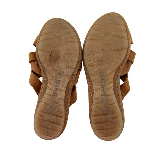 Born Womens Leather Slide Sandals Size 10 M/W Brown - Picture 5 of 6